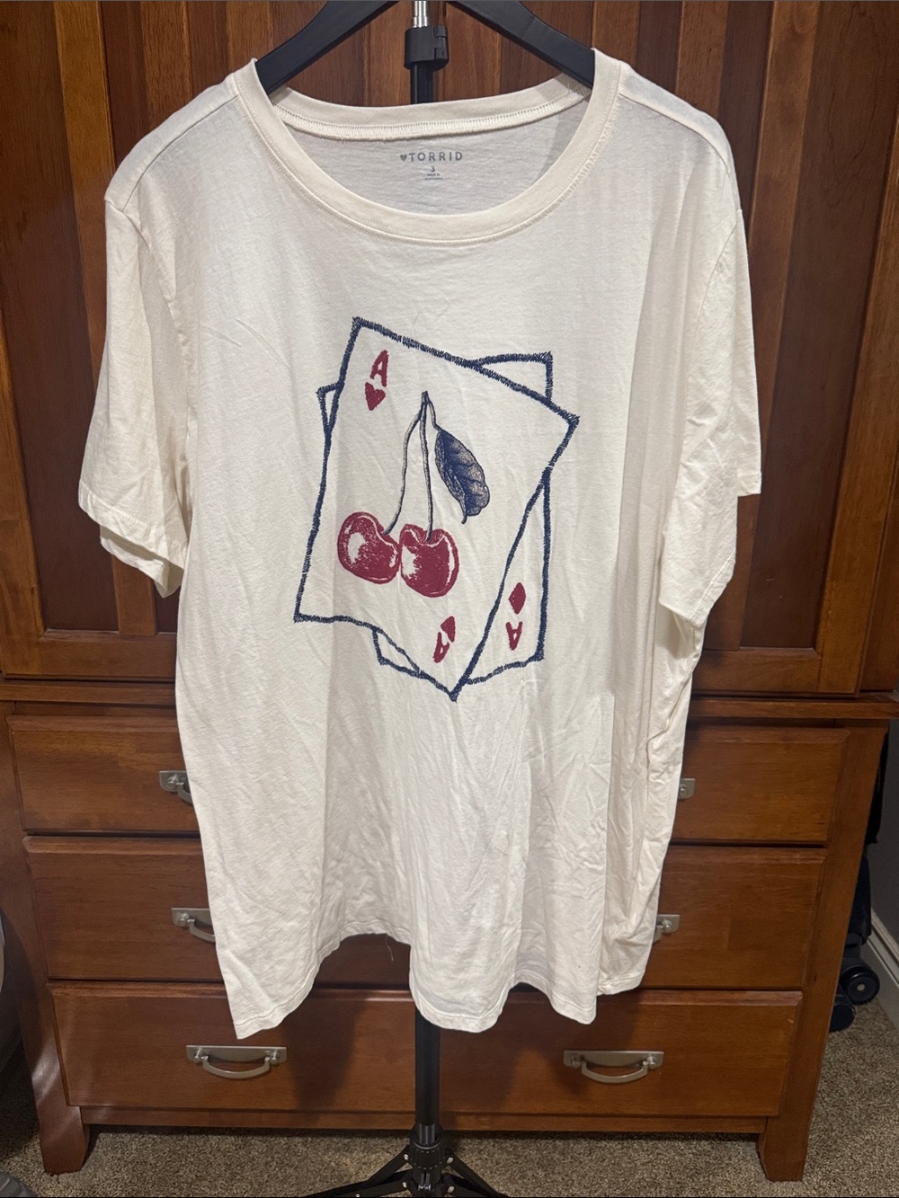 torrid Cream Graphic Cherry Ace Tee